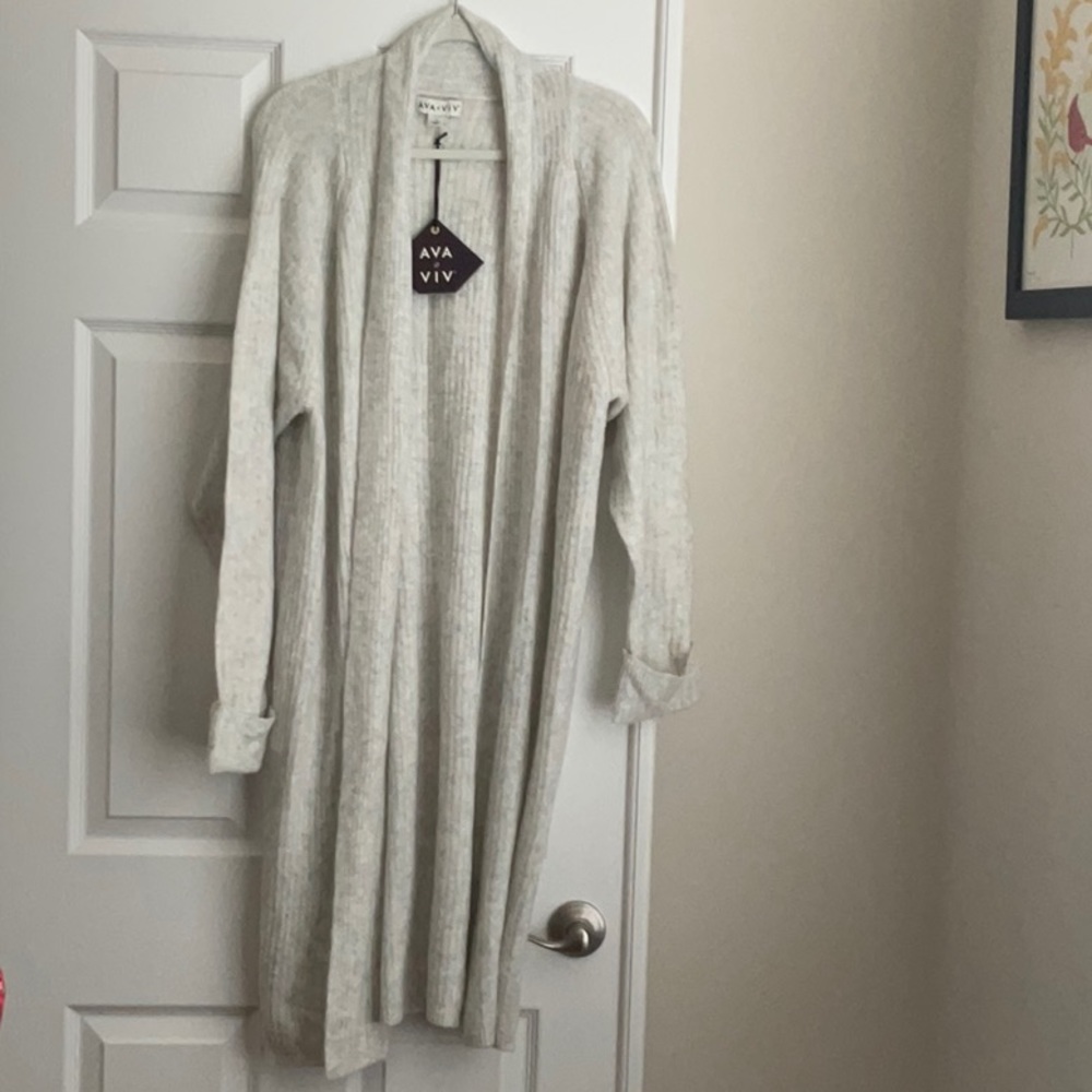 Ava & Viv Long -  Light Heather Gray - Sweater